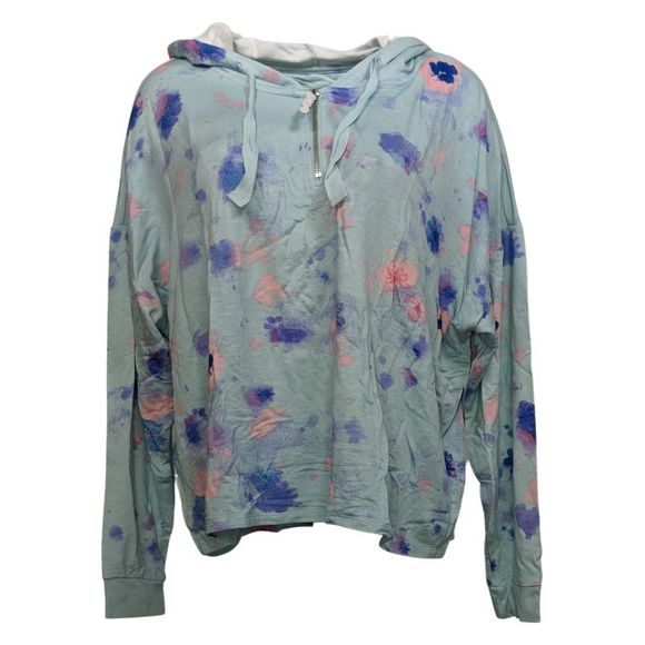 Candace Cameron Bure Women's Top Sz XL Malibu Lounge Half Zip Blue A473229 - Picture 1 of 5